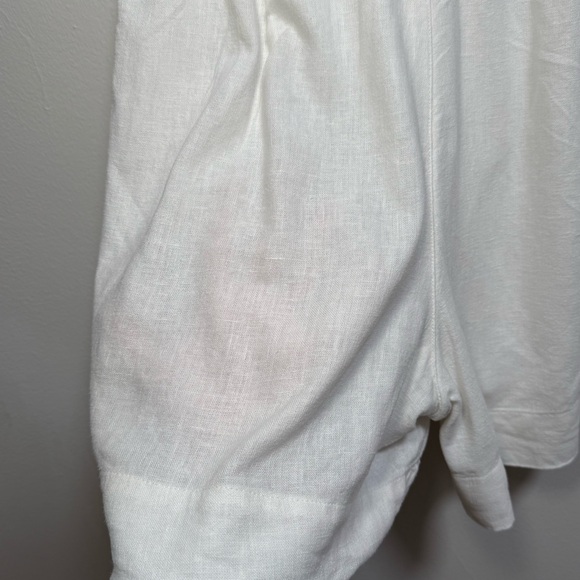 Abercrombie & fitch high rise pleated tailored white linen shorts 5” small coast - Picture 13 of 13